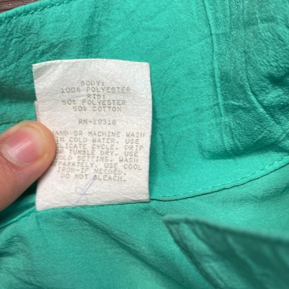 Vintage Division of Graff, womens, XL, teal windbreaker - Picture 3 of 4